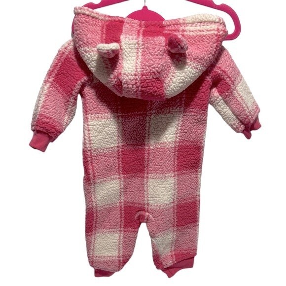 Carter’s Baby Hooded Sherpa Jumpsuit, 6 Months - Picture 2 of 8